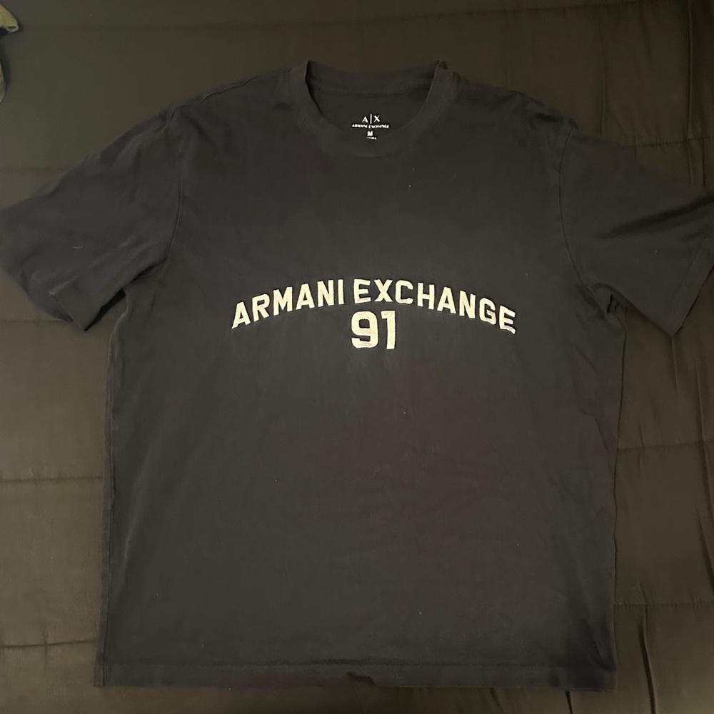Armani Exchange Black Tee with Logo